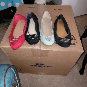 Torrid Chic Women's Ballet Flats - Red, Black, Mint